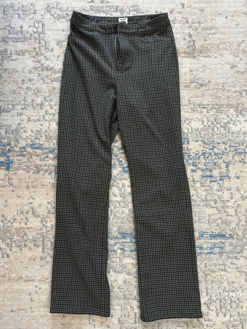 Aritzia Black and Gray Checked Pants